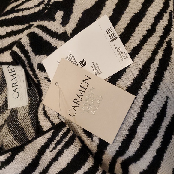 Carmen Marc Valvo Zebra Print Sleeveless Top, Size Medium - Picture 7 of 7